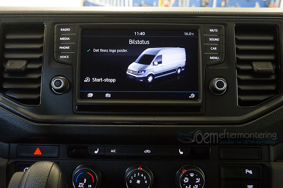 VW nya crafter (2018) backkamera integrerat i radioskärmen