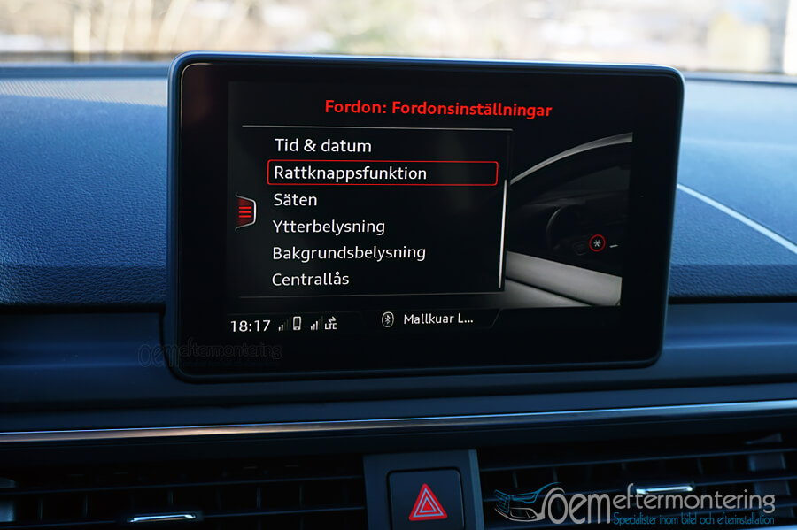 Rattknappsfunktion i Audi MMI