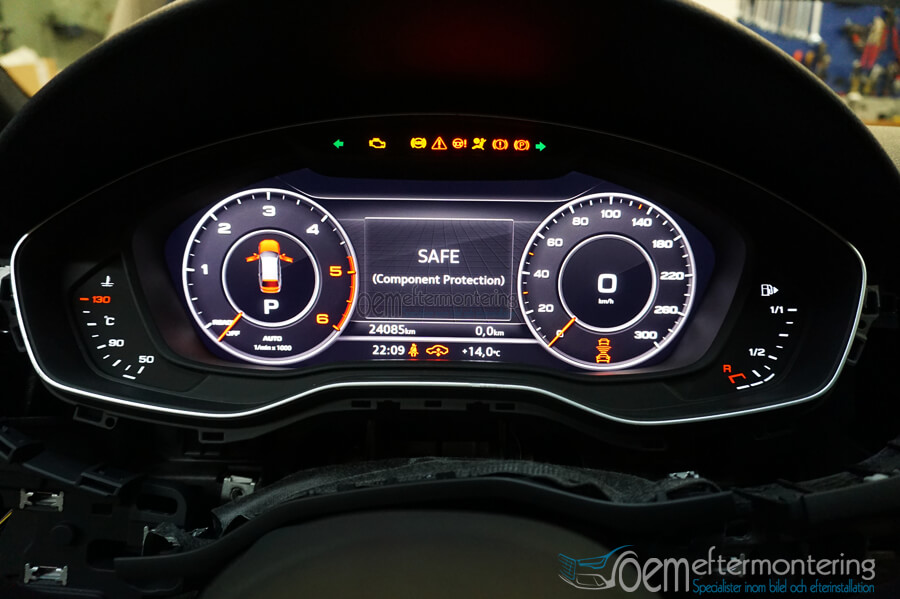 Audi Virtual Cockpit SAFE (component protection) digitala mätarhus till Audi