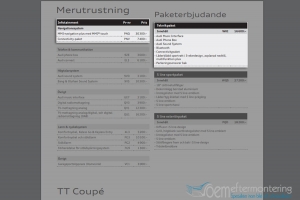 Audi tt navigation mmi plus tillval connectivity
