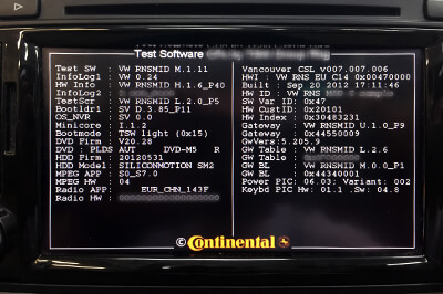 test programvara rns-510, reparera original